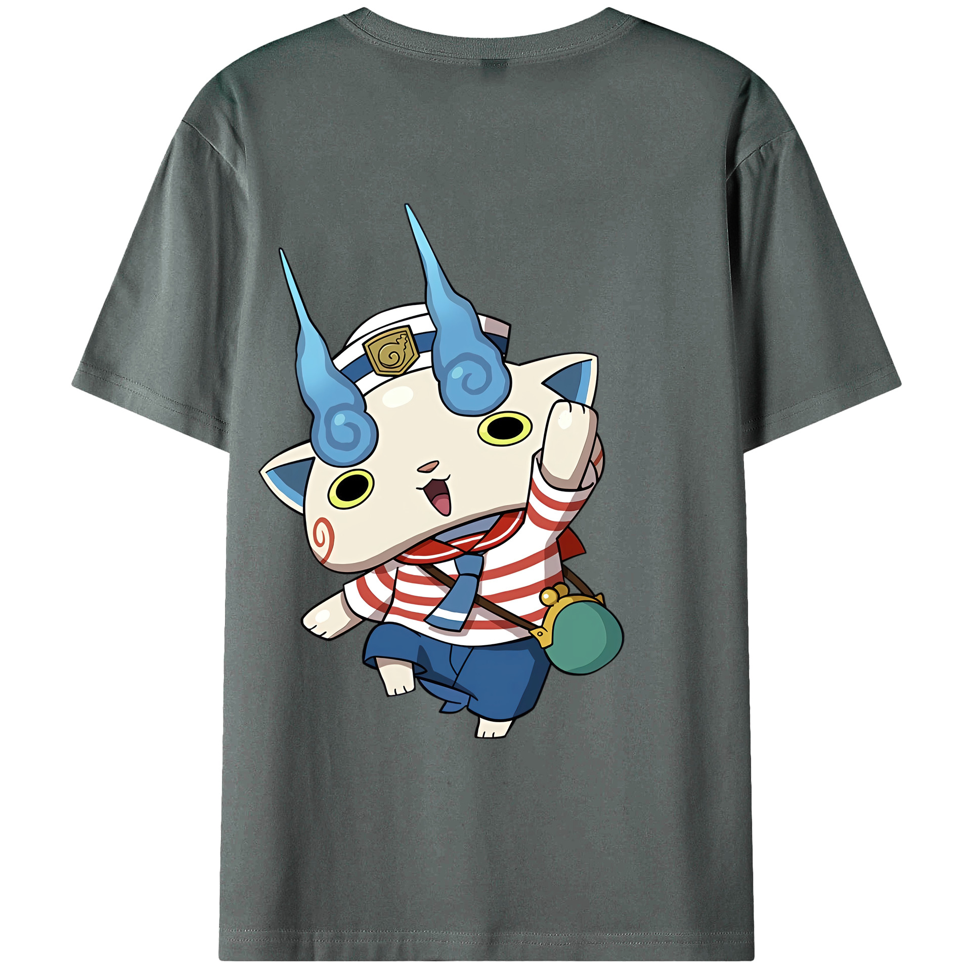 （画像用） 妖怪ウォッチ Yo-kai Watch 綿100％ メンズ半袖Tシャツ（バックプリント） 通気性
